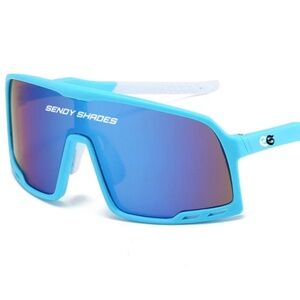 Sendy Shades Aura 2.0 Blue Shield-Style Sunglasses with Sporty Design